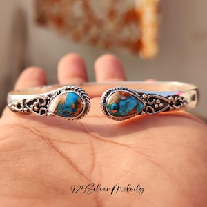AAA+ Genuine Oyster Copper Turquoise Bangle - Ideal Size Bangle.. 925 Silver Bracelet Bangle.. Trending Jewelry.. Oyster Turquoise Jewelry