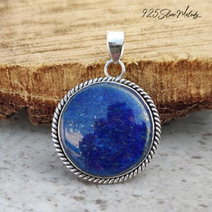 Shinning Lapis Lazuli Pendant, Handmade Silver Pendant, Lapis Lazuli Jewelry, Statement Necklace For Women, Sterling Pendant, Gift Jewelry..