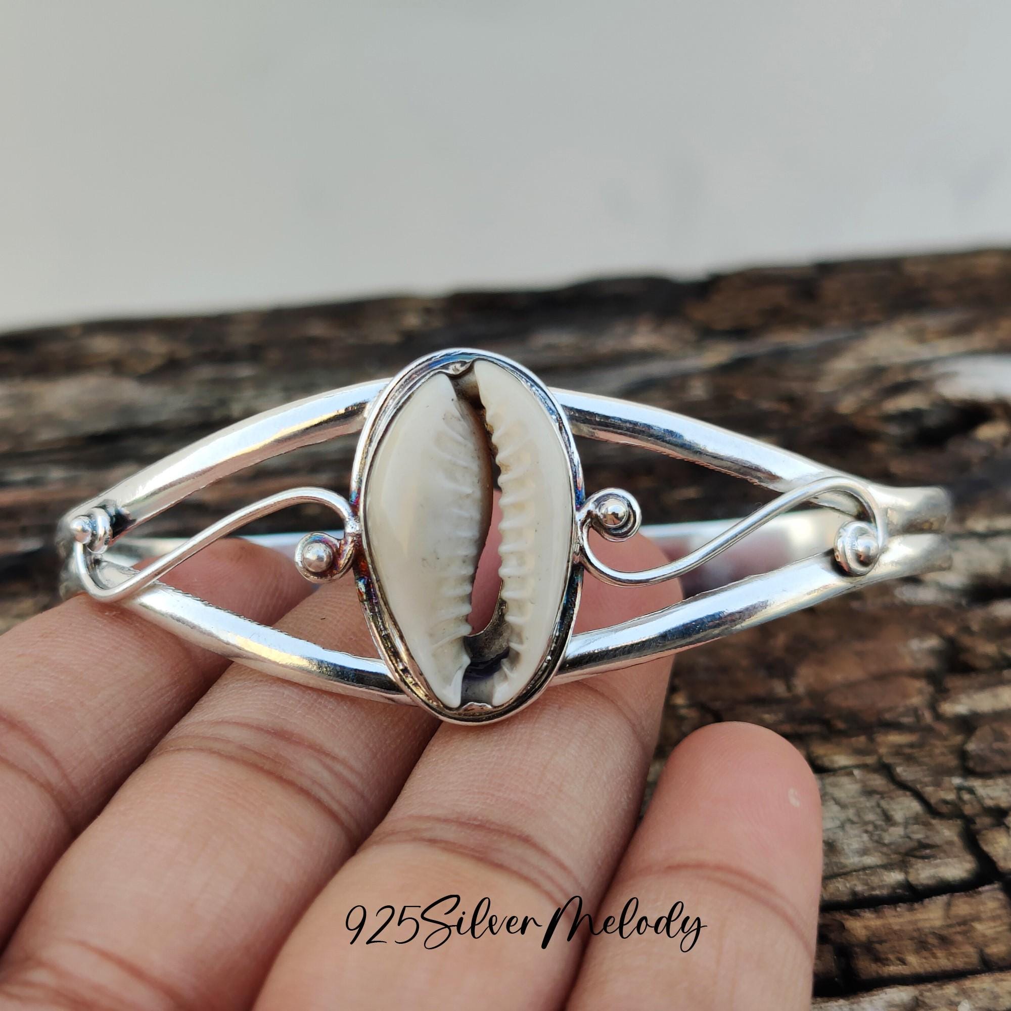 Bracciale Macramè Con Conchiglia Argento – Fatto A Mano, Regolabile, In Confezione Regalo (23 Cm, Grigio) - 4