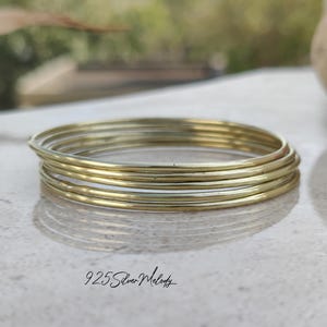 Solid Brass Bangles ~ Set Of 5 Bangles ~ Statement Bangle For Women ~ Stacking Bangles ~ Handmade Gift Bangles On Anniversary ~ Boho Bangles