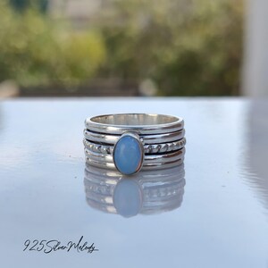 Opalite Spinner Ring || Handmade Ring || Silver Spin Ring || Opal Ring Jewelry || Birthstone Ring || Women Ring || Latest Ring || Charm Ring