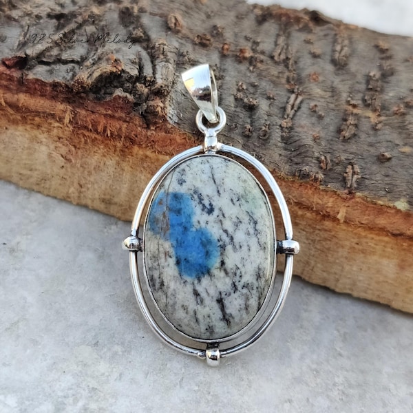 Colgante de jaspe K2 en plata de ley: Collar llamativo de estilo bohemio