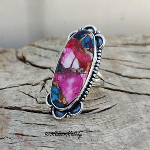 Beautiful Designer - Spiny Oyster Turquoise Ring.. 925 Silver Gift Ring.. Pink Turquoise Jewelry.. Handcrafted Gemstone Ring.. Gift For Her