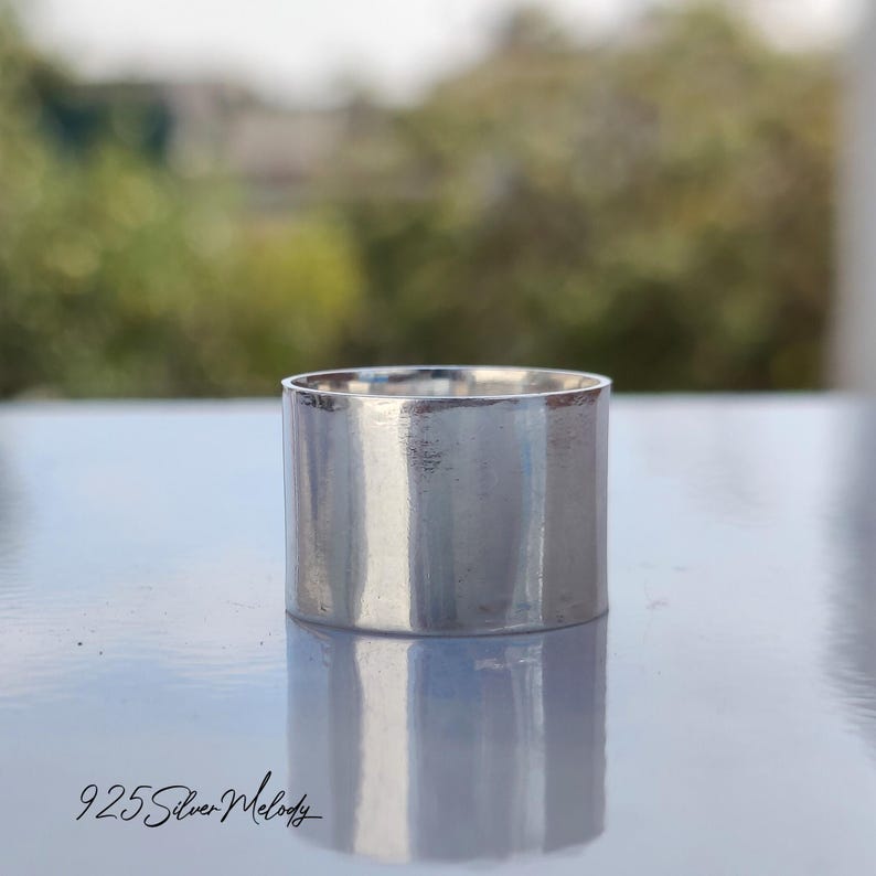Handmade Sterling Silver Wide Band Ring - Statement Thumb Ring - Etsy