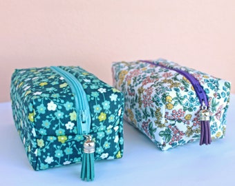Cotton Pencil Case, Cute Floral Pencil Case, School Case, Makeup Case, Zipper Pouch, Cosmetic bag, Makeup Bag, Pouch