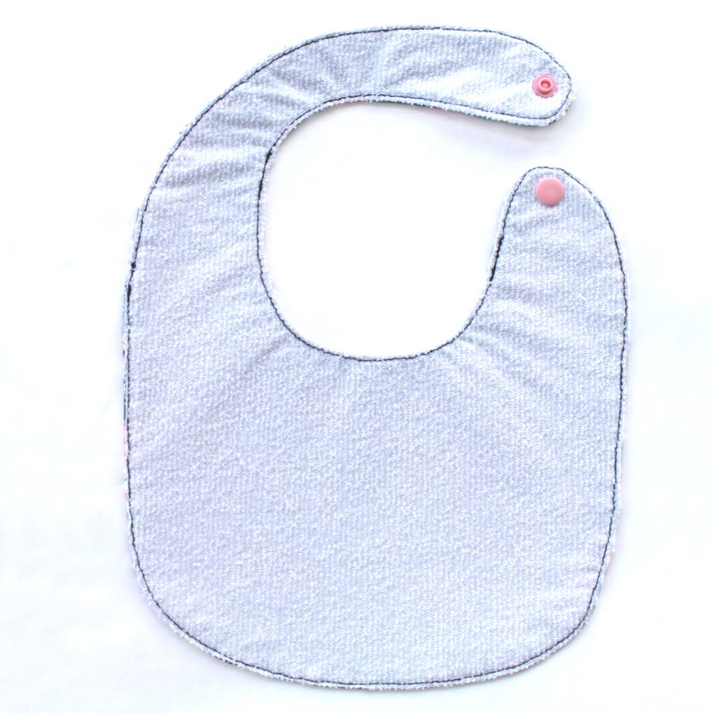 Navy Flower Baby Bib With Button, Baby Bibs, Baby Bib, Baby Bib, Baby