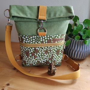 Rucksack-Tasche, Backpack, Schultertasche, Foldover aus Canvas und Kunstleder Bild 1