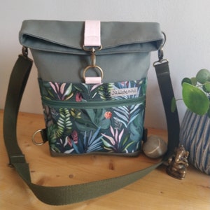Backpack Bag Backpack Shoulder Bag Foldover Made of Canvas and