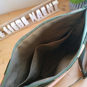 Shoulder bag, crossover, handbag, shoulder bag made of canvas and imitation leather image 7