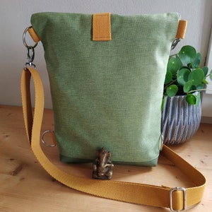 Rucksack-Tasche, Backpack, Schultertasche, Foldover aus Canvas und Kunstleder Bild 3