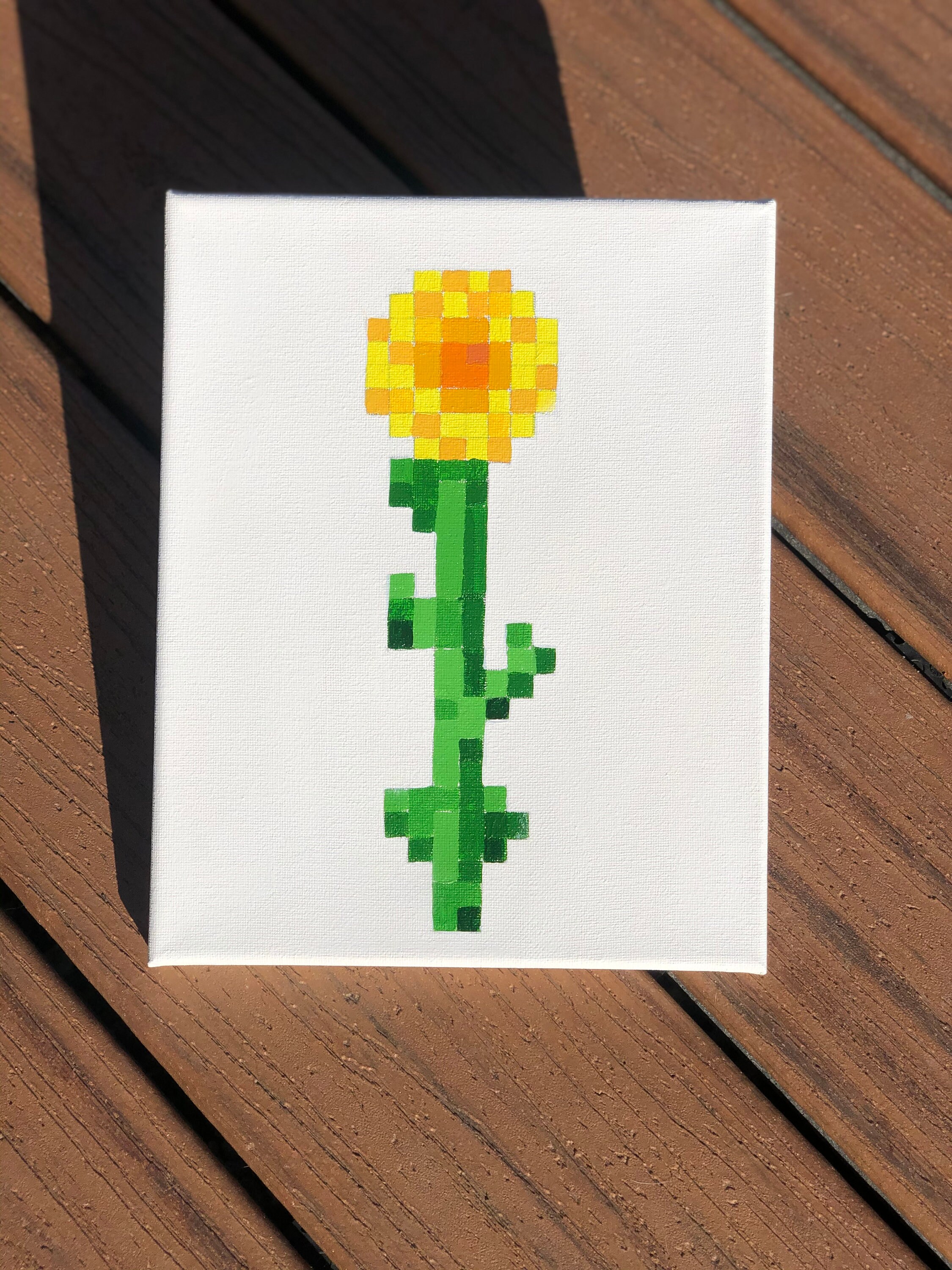 8 x 10 Sunflower Minecraft inspired Etsy Nederland