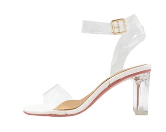 chunky transparent heels
