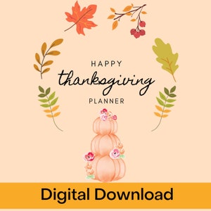 Planificateur de Thanksgiving | Planificateur de vacances à téléchargement numérique pour Thanksgiving