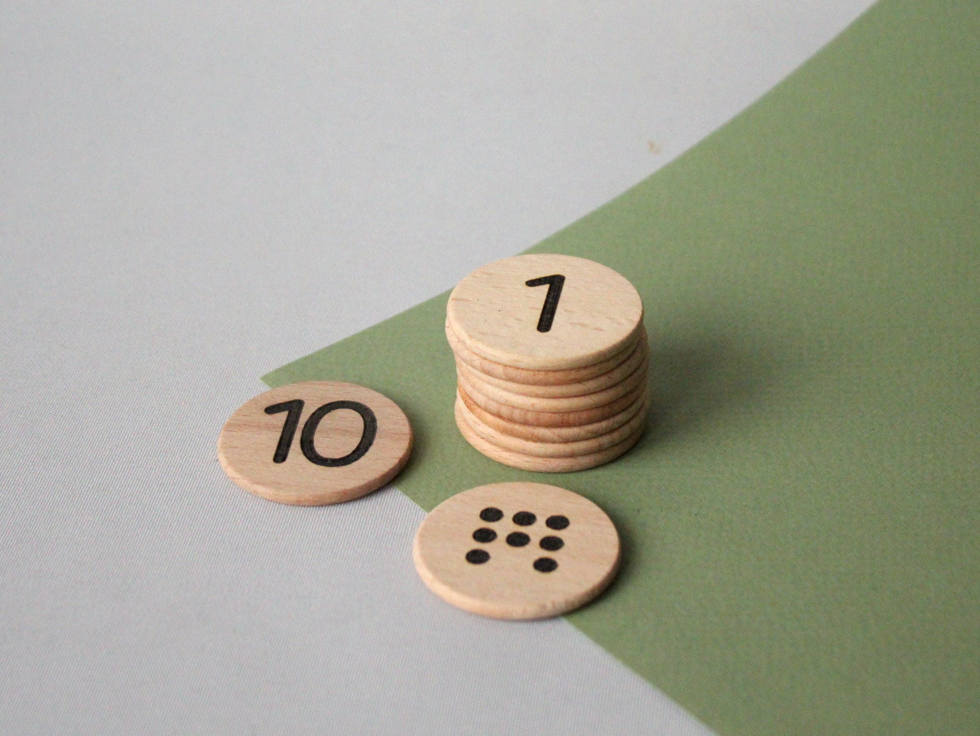 Wooden number discs 110. Doublesided counting coins. Etsy