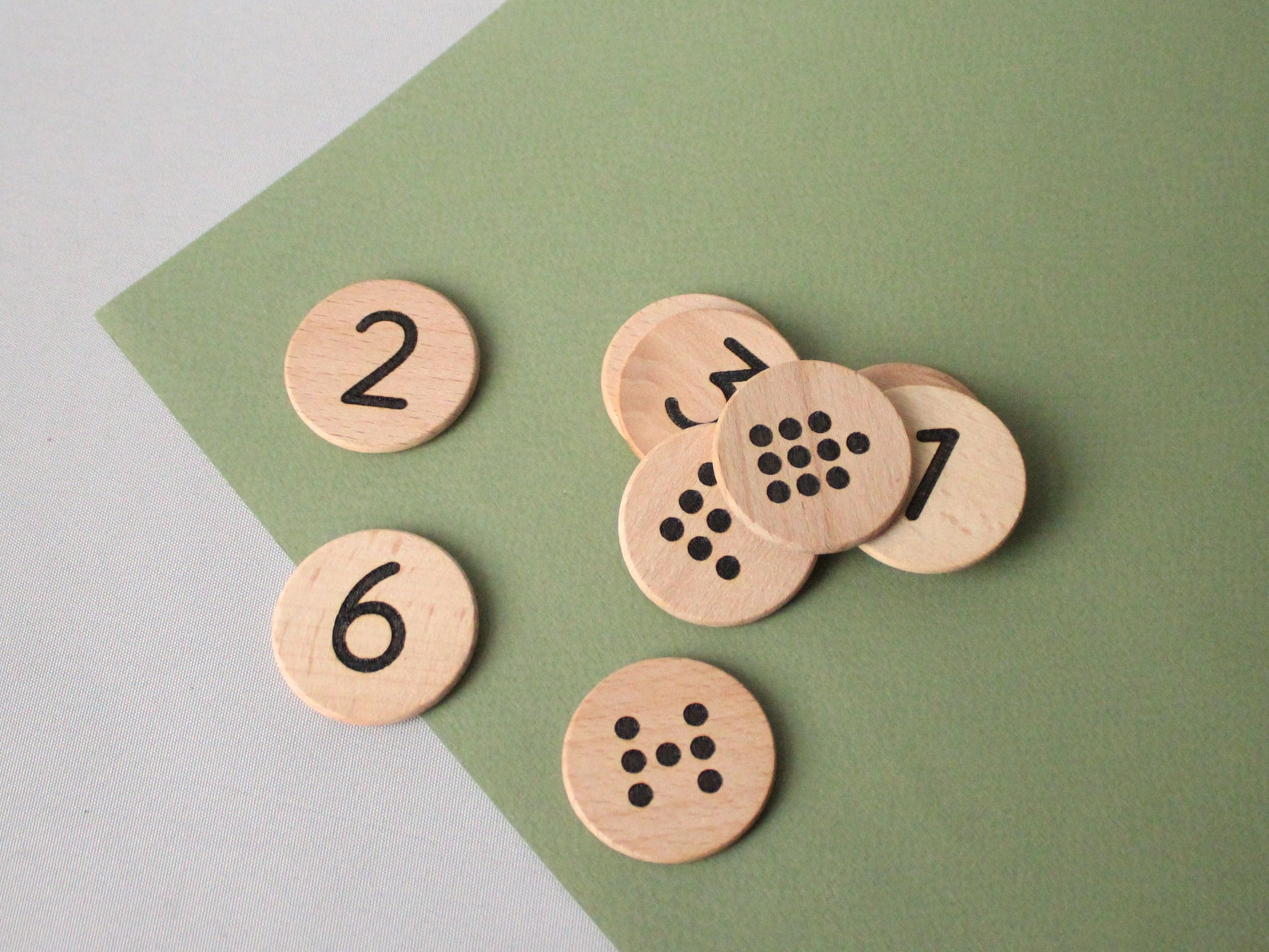Wooden number discs 110. Doublesided counting coins. Etsy