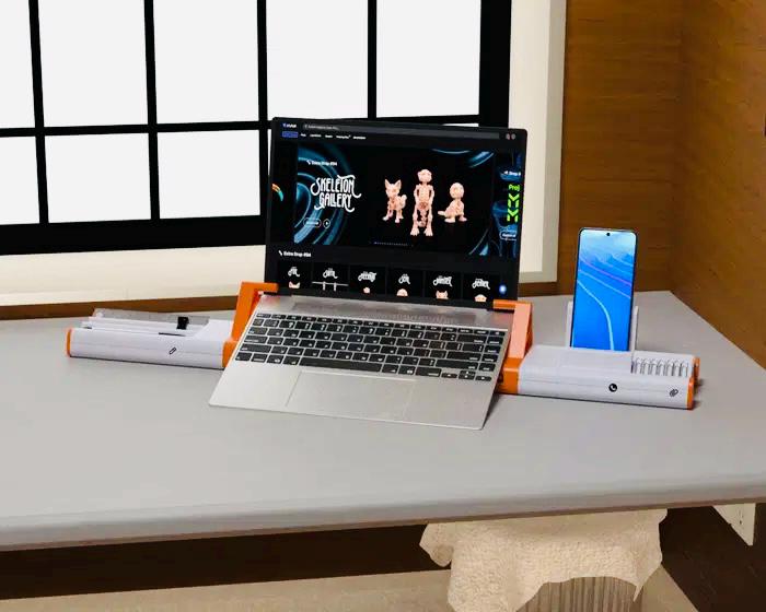 3 d printed Office gaming, hub desk, organizer for laptops, headphones, glasses, paper clips, pens wire management available in any color