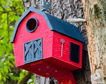 Rustikale Scheune Vogelhaus ,, große Größe Bauernhof Stil realistisch Vogel Haus Look hängende Halterung inklusive Lebensraum Vogel nach Hause robust kostenloser Versand!