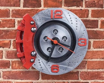 Personalized Disc Brake caliper wall clock, custom garage decor quartz quality precision repair tool mechanic car enthusiast  present wall