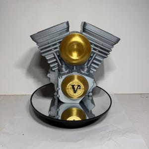 V twin engine pen pencil toothbrush holder car enthusiast Garadge decor wall art quality made in USA father son gift present birthday truck