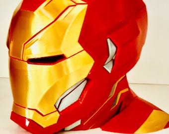 MK 46 Ironman inspired Headphone Rest bust 1/1 life size led eyes Desk Setup electronic accessories, Easter Mother’s Day statue decor