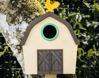 Rustikale Scheune Vogelhaus ,, große Größe Bauernhof Stil realistisch Vogel Haus Look hängende Halterung inklusive Lebensraum Vogel nach Hause robust kostenloser Versand!