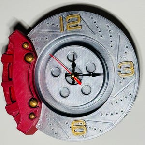 Relógio de parede com pinça de freio a disco, decoração de garagem personalizada, ferramenta de reparo de precisão de quartzo, presente para entusiastas de carros, arte de parede