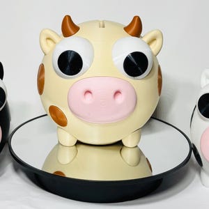 Dairy cow change coin savings piggy bank  for all occasions and holidays great for kids seasonal or every day decor made in the USA