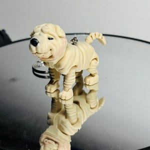 Articulated Shar pei dog fidget toy keychain collectible pet lifelike present gift mother father son daughter quality made in the USA