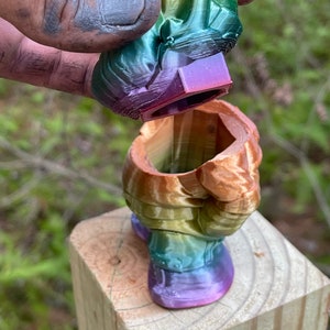 3D Printed Gnome Geo Cache Container – Geocaching Treasure Holder & Outdoor Extra key hide