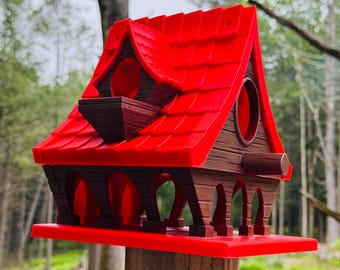 Rustikales Vogelhaus, Herrenhaus, große Größe im Schlossstil realistischer Hausblick, hängende Halterung inklusive Lebensraumvogelhaus robust versandkostenfrei!