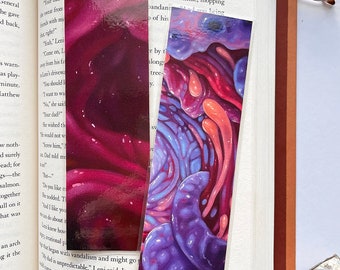 Fantasy Anatomy Bookmarks set: Fine Art Painting Print Bookmark, Handmade and Laminated. Surreal, Original, Figurative Print. Healing Art