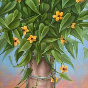 Growth: Fine Art Giclee Print of Original, Surreal Painting Print, Figurative, Inspirational, Flower, Woman, Landscape, Wall Decor/ Gift