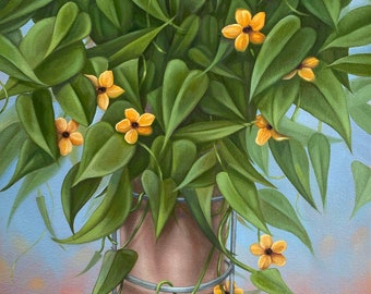 Growth: Fine Art Giclee Print of Original, Surreal Painting Print, Figurative, Inspirational, Flower, Woman, Landscape, Wall Decor/ Gift