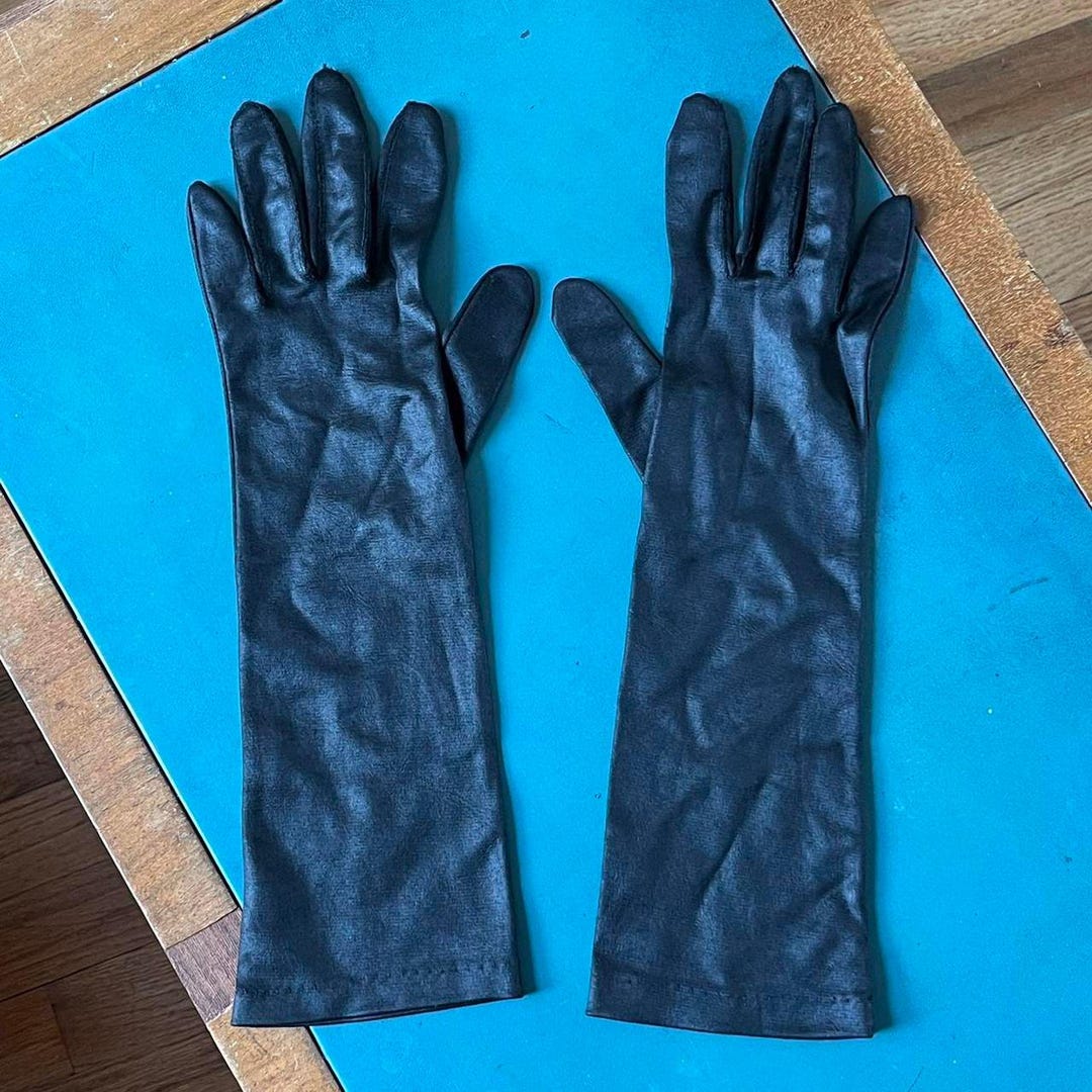 Vintage Womens Black Long Opera Gloves Nylon - Etsy