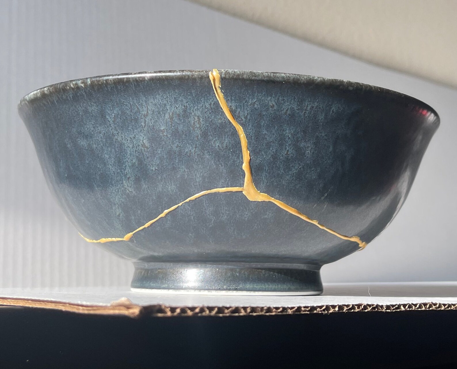 Large Midnight Blue Kintsugi Bowl Kintsugi Home Decor Etsy