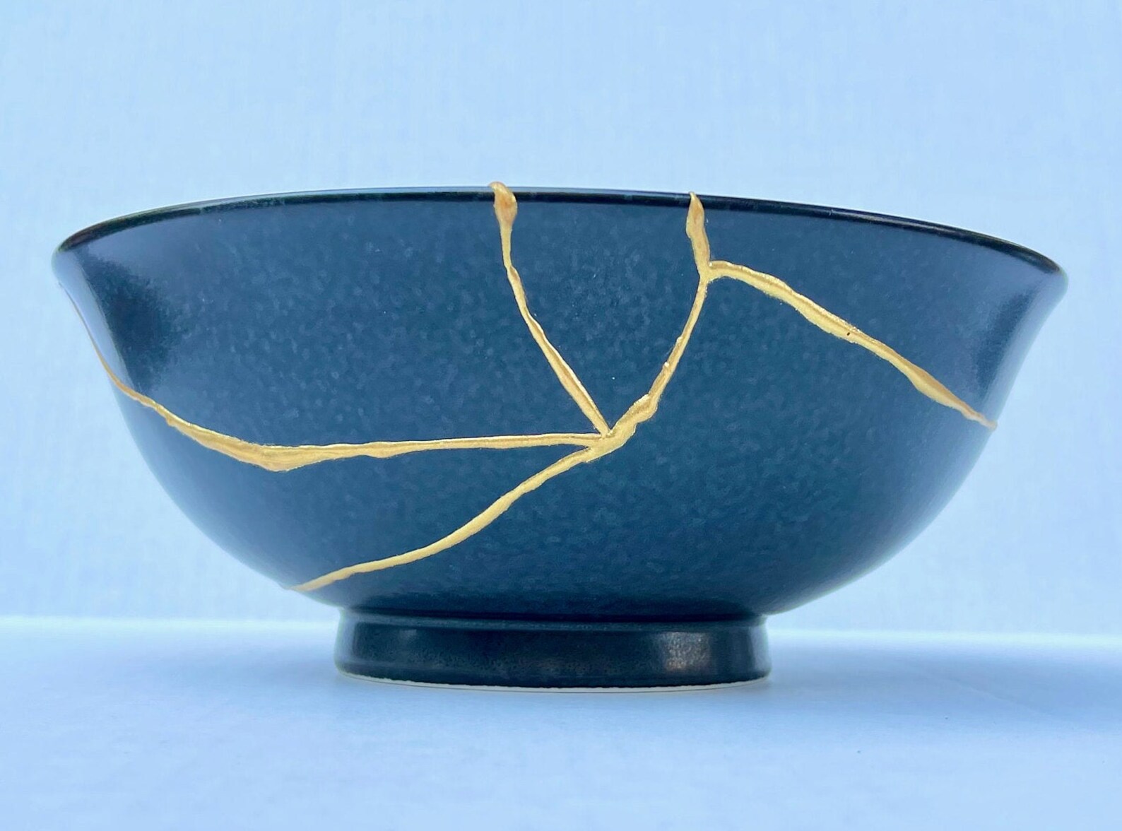 Large Midnight Blue Kintsugi Bowl Kintsugi Home Decor Etsy