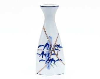 Real Kintsugi Sake Bottle - Kintsugi Bottle - Kintsugi Vase - White, Blue & Gold - Kintsugi Sake Jug - Japanese - Kintsugi Jug - Valentine