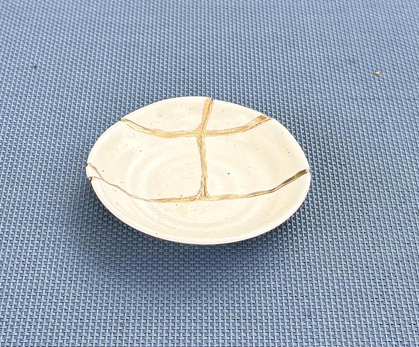 Kintsugi Bowl - White Kintsugi Key Holder - Kintsugi Jewelry Tray ...