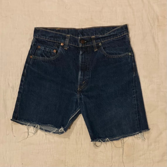 60s Levi’s 505 Cut Off Denim Shorts - image 1