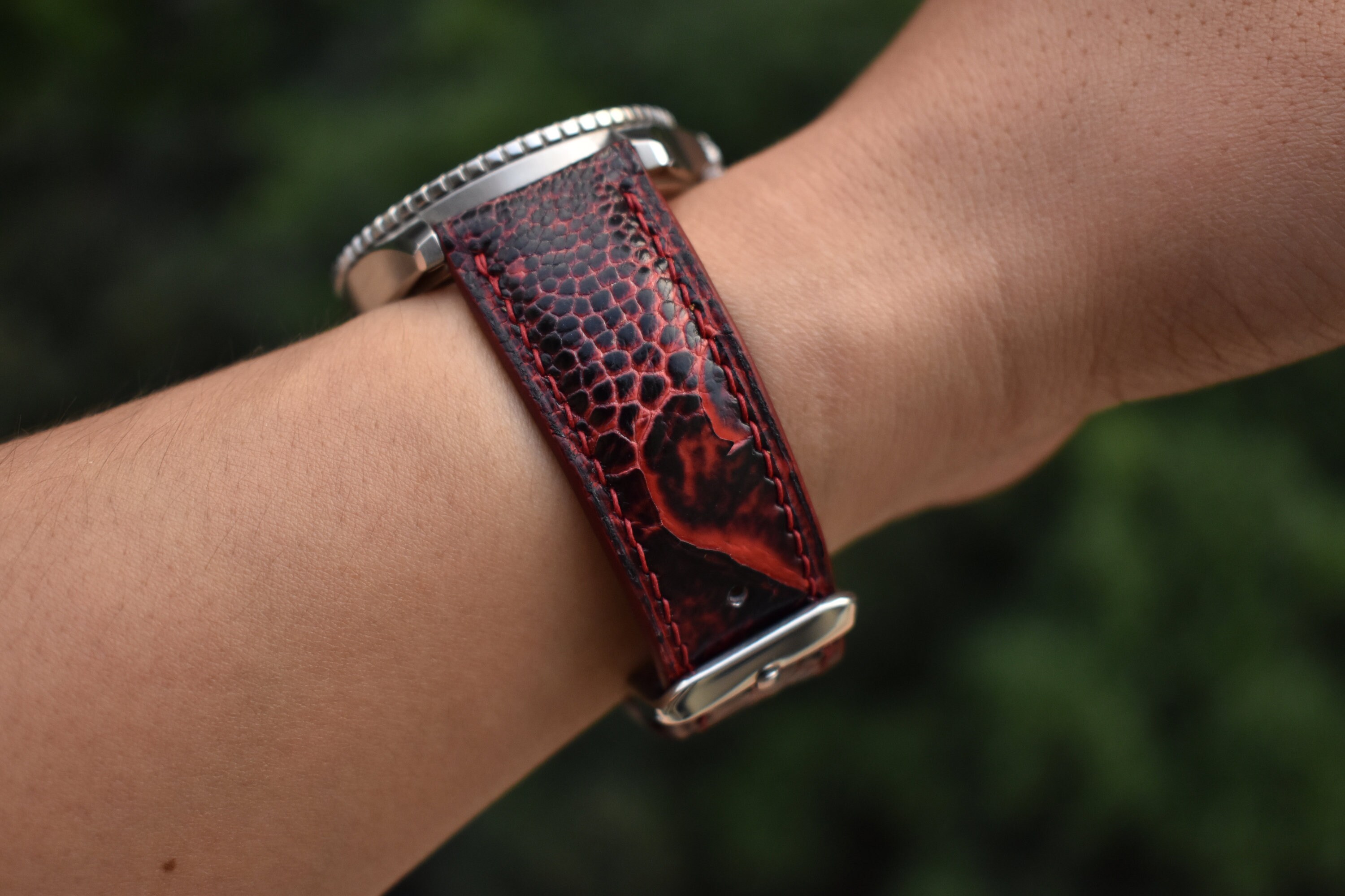 Bespoke Ostrich Leg Leather Watch Strap Handmade Full Size Etsy