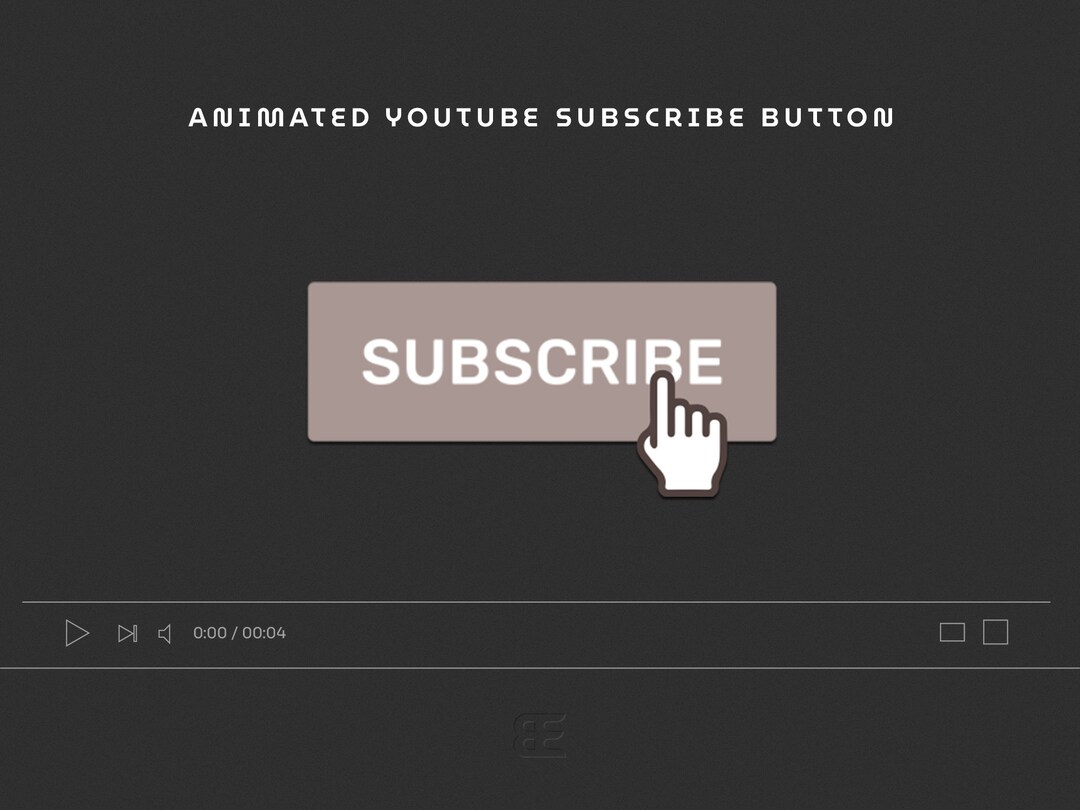 Taupe Animated Youtube Subscribe Button, Minimal Animation Design ...