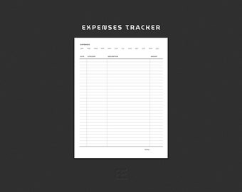 Printable Minimal Expenses Organization Tracker Letter-Size, Ready to Use, Simple Minimalist Design Organization, Life Planner