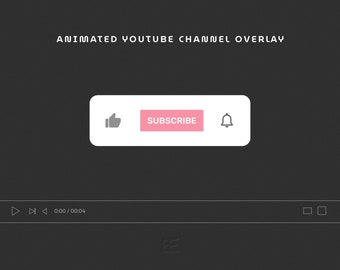 Pink Animated Youtube Subscribe Button, Minimal Animation Design, Youtube Channel Overlay, Youtube Bundle