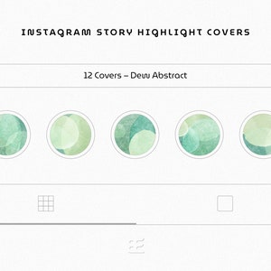12 Green Abstract Instagram Highlight Covers, Simple Design, Minimal Instagram Icons, Minimalist Social Media Icons