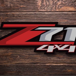 May include: A red, black, and gray decal with the text "Z71 4X4".