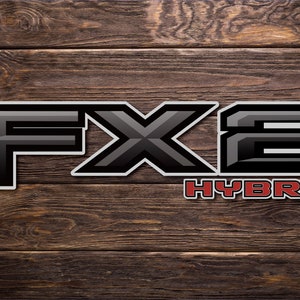 FX2 Hybrid Maverick,  Ford Off Road Truck Bed Side Decals (set of 2) Red Accent