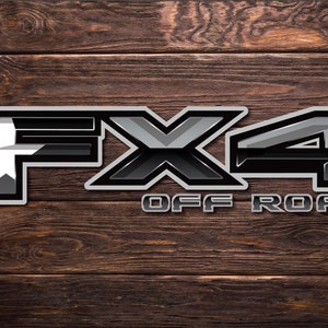 Ford FX4 Series ( Maverick, Ranger, F150, F250, F350 F450 Dually) Off Road Truck Bed Side 4WD Decal Set (2)Texas Distressed Edition
