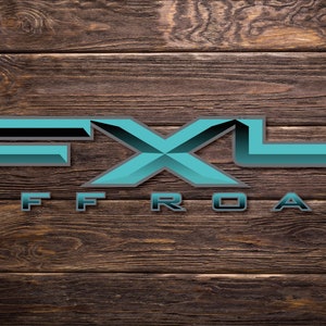 Ford FX4 Series ( F150, F250, F350 F450 Dually) Off Road Truck Bed Side 4WD Decal Set (2) Turquoise