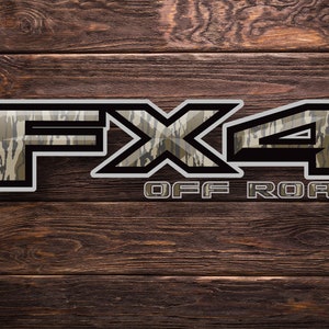 Ford FX4 Off Road Truck Bed Side 4WD Decal Set (2) CAMO