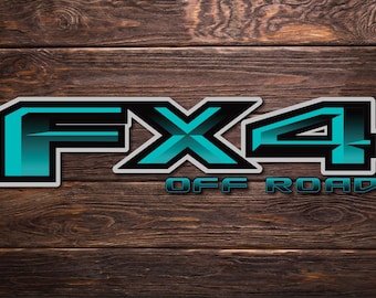 Ford F-150 FX4 Off Road Truck Bed Decals – Turquoise | F-150, F-250, F-350 (Set of 2)